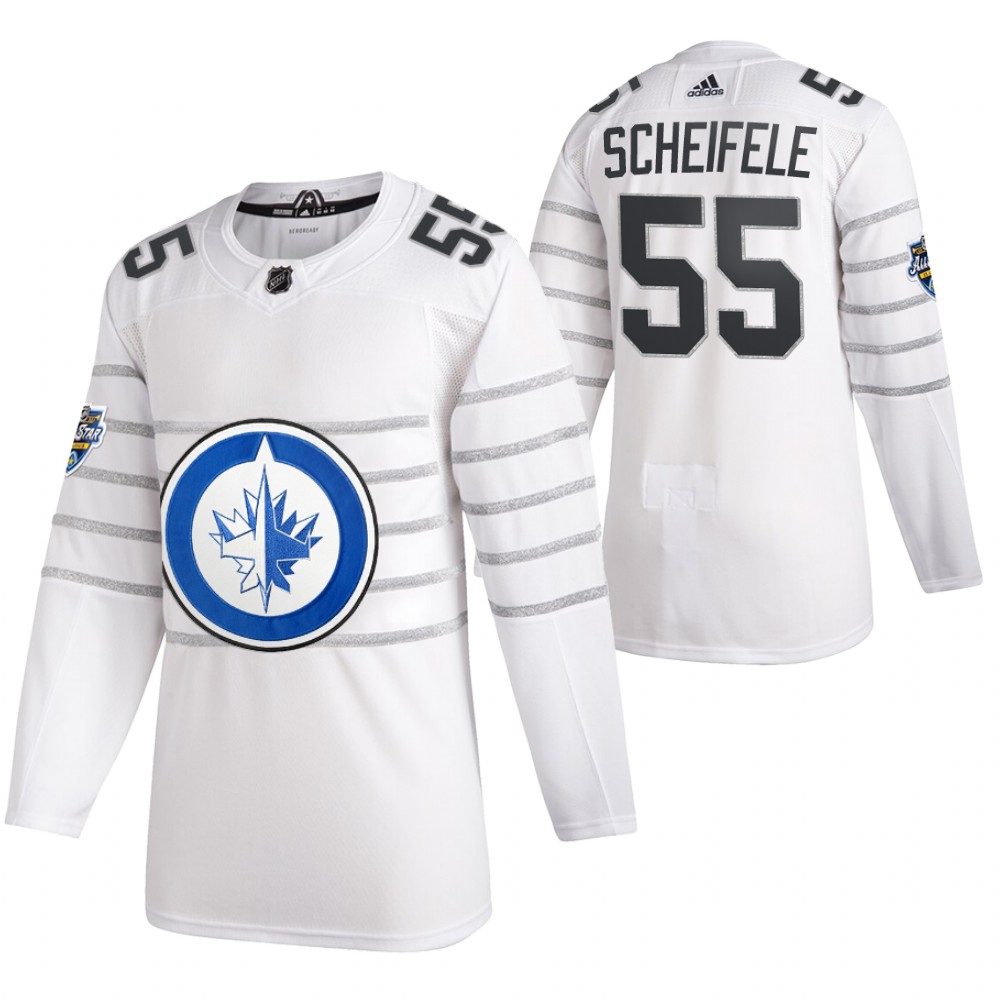 Men's Winnipeg Jets #55 Mark Scheifele 2020 White All Star Stitched NHL Jersey